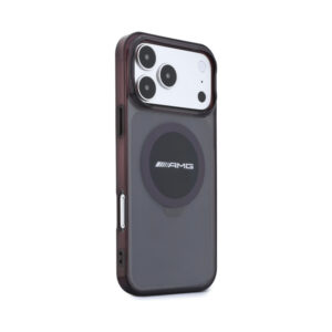 Coque iPhone 18 Pro Max AMG IML Transparent Bicolor Block MagSafe noire et bordeaux — visuel 4