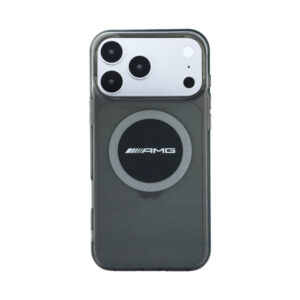 Coque iPhone 18 Pro Max AMG IML Transparent Bicolor Block MagSafe noire et grise — visuel 3
