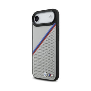 Coque iPhone Air BMW M Tricolor Metal Logo MagSafe grise — visuel 2