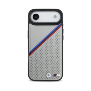 Coque iPhone Air BMW M Tricolor Metal Logo MagSafe grise — visuel 3