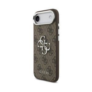Coque iPhone Air Guess 4G Big 4G Classic Logo brune et argentée — visuel 2