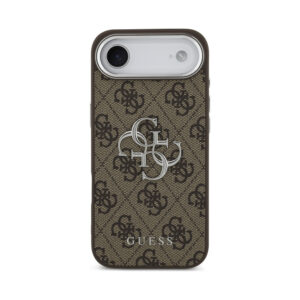 Coque iPhone Air Guess 4G Big 4G Classic Logo brune et argentée — visuel 3