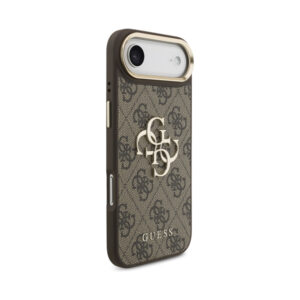 Coque iPhone Air Guess 4G Big 4G Classic Logo brune et dorée — visuel 4