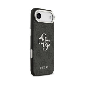 Coque iPhone Air Guess 4G Big 4G Classic Logo noire et argentée — visuel 4