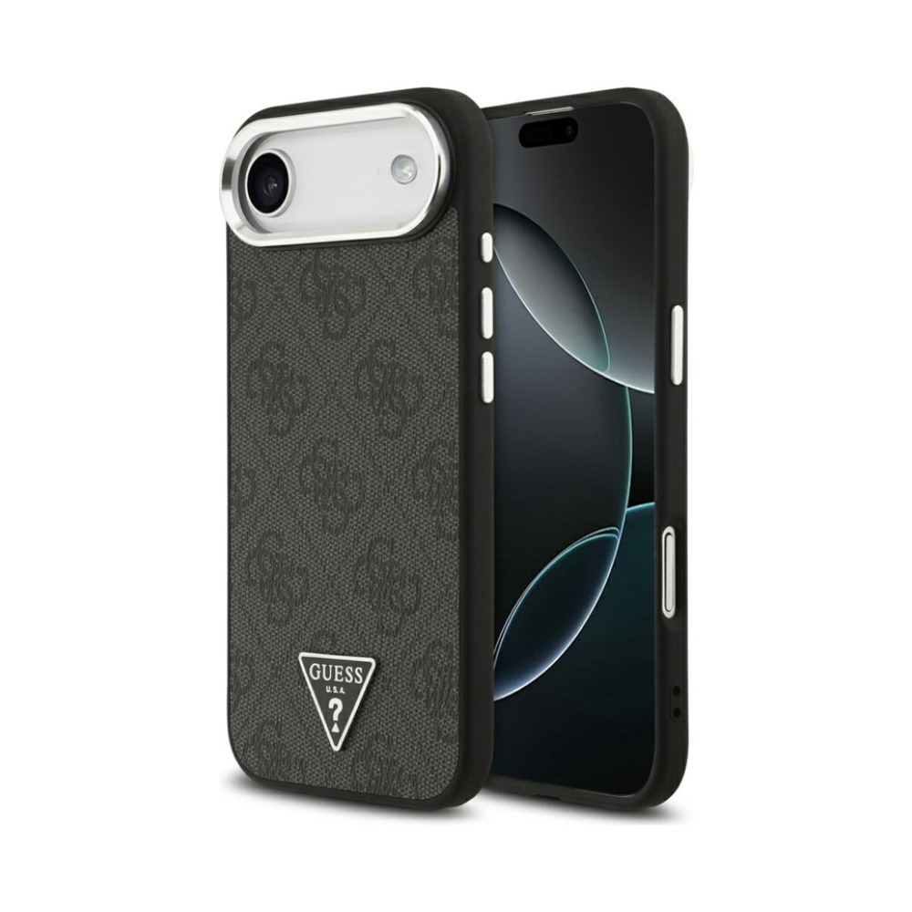 Coque iPhone Air Guess 4G Triangle Logo MagSafe noire
