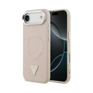 Coque iPhone Air Guess Triangle Logo MagSafe rose