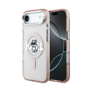 Coque iPhone Air Karl Lagerfeld IML Choupette Sketch Logo MagSafe rose
