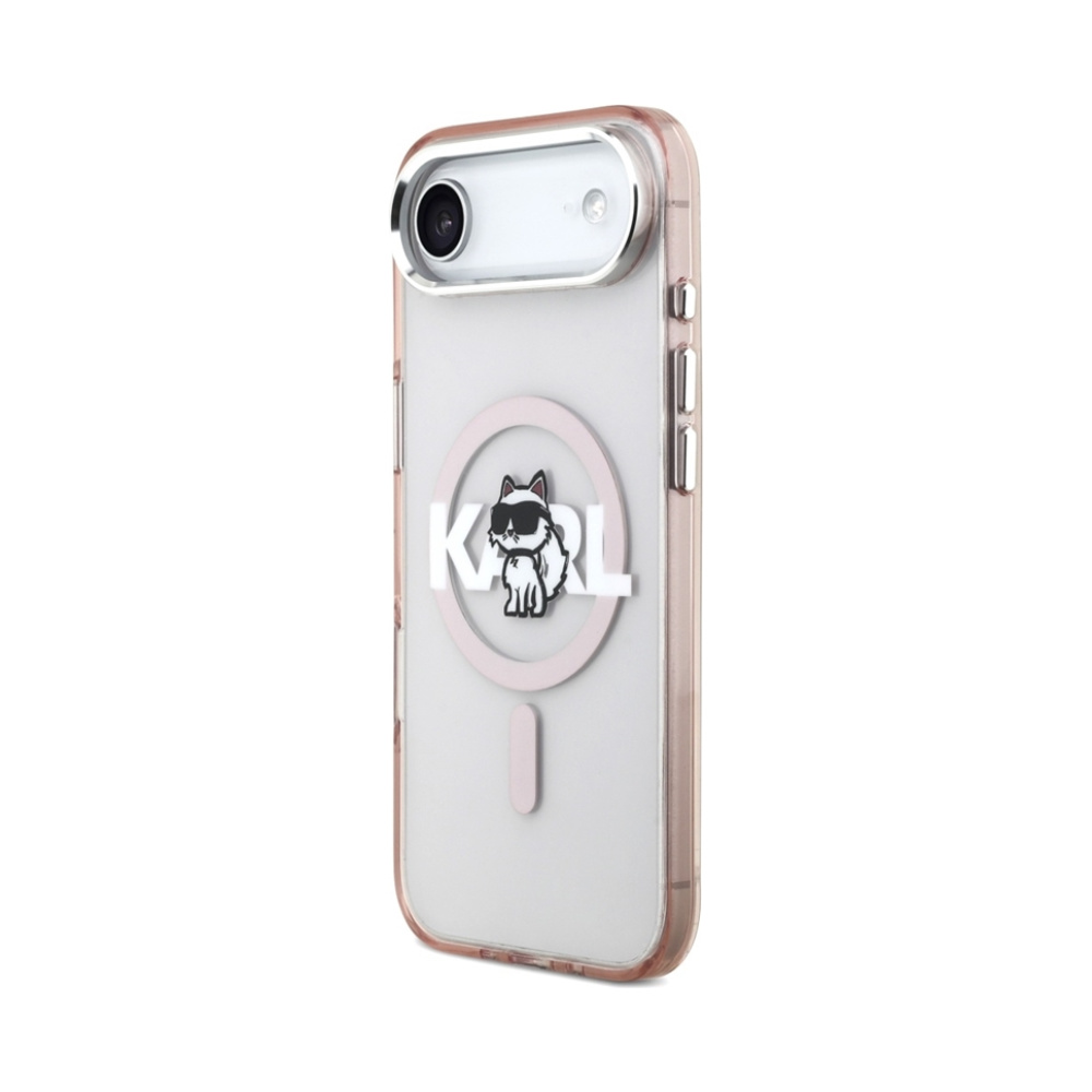 Coque iPhone Air Karl Lagerfeld IML Choupette Sketch Logo MagSafe rose — visuel 2