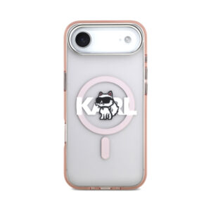 Coque iPhone Air Karl Lagerfeld IML Choupette Sketch Logo MagSafe rose — visuel 3