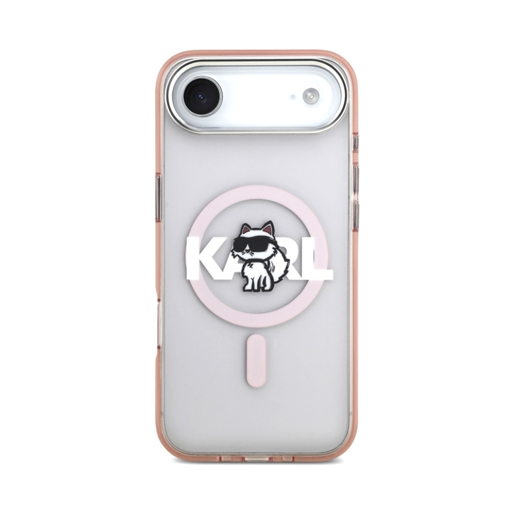 Coque iPhone Air Karl Lagerfeld IML Choupette Sketch Logo MagSafe rose — visuel 3