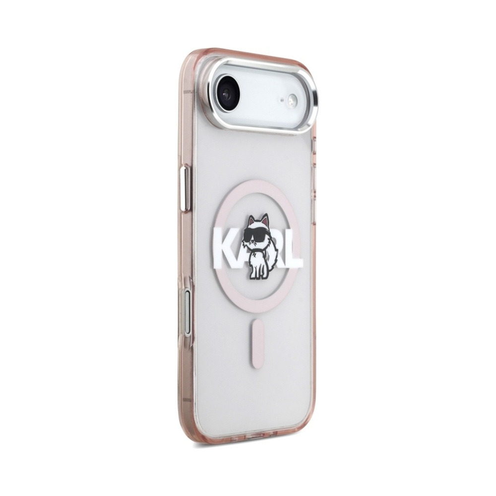 Coque iPhone Air Karl Lagerfeld IML Choupette Sketch Logo MagSafe rose — visuel 4