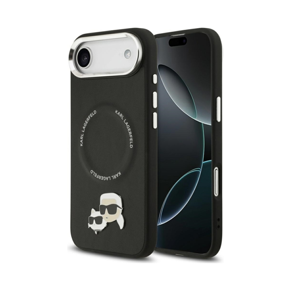 Coque iPhone Air Karl Lagerfeld Karl & Choupette Pins MagSafe noire