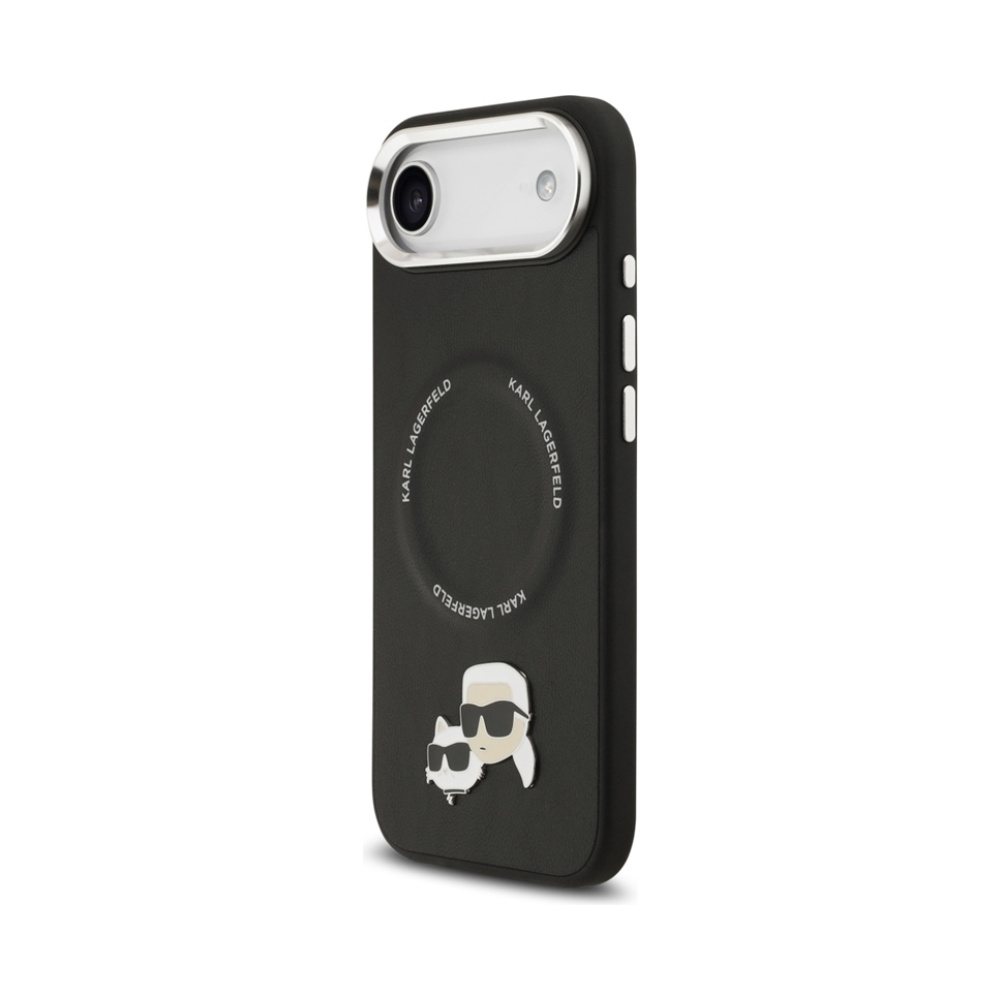 Coque iPhone Air Karl Lagerfeld Karl & Choupette Pins MagSafe noire — visuel 2