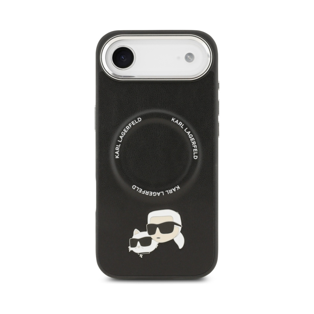 Coque iPhone Air Karl Lagerfeld Karl & Choupette Pins MagSafe noire — visuel 3