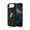 Coque iPhone Air Karl Lagerfeld Silicone Karl & Choupette Ring MagSafe noire