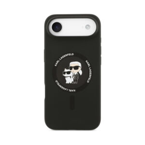 Coque iPhone Air Karl Lagerfeld Silicone Karl & Choupette Ring MagSafe noire — visuel 3