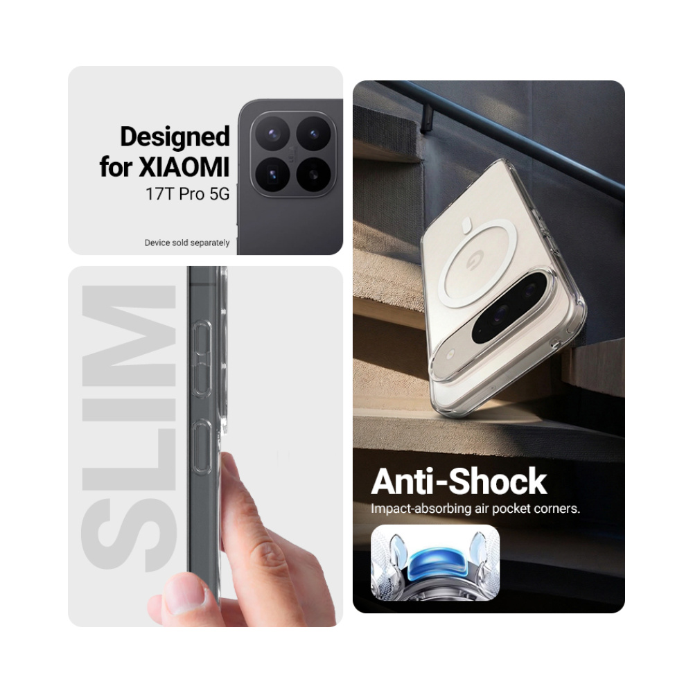 Coque Xiaomi 17T Pro Hybrid Clear Magnetic Crong Transparent — visuel 2