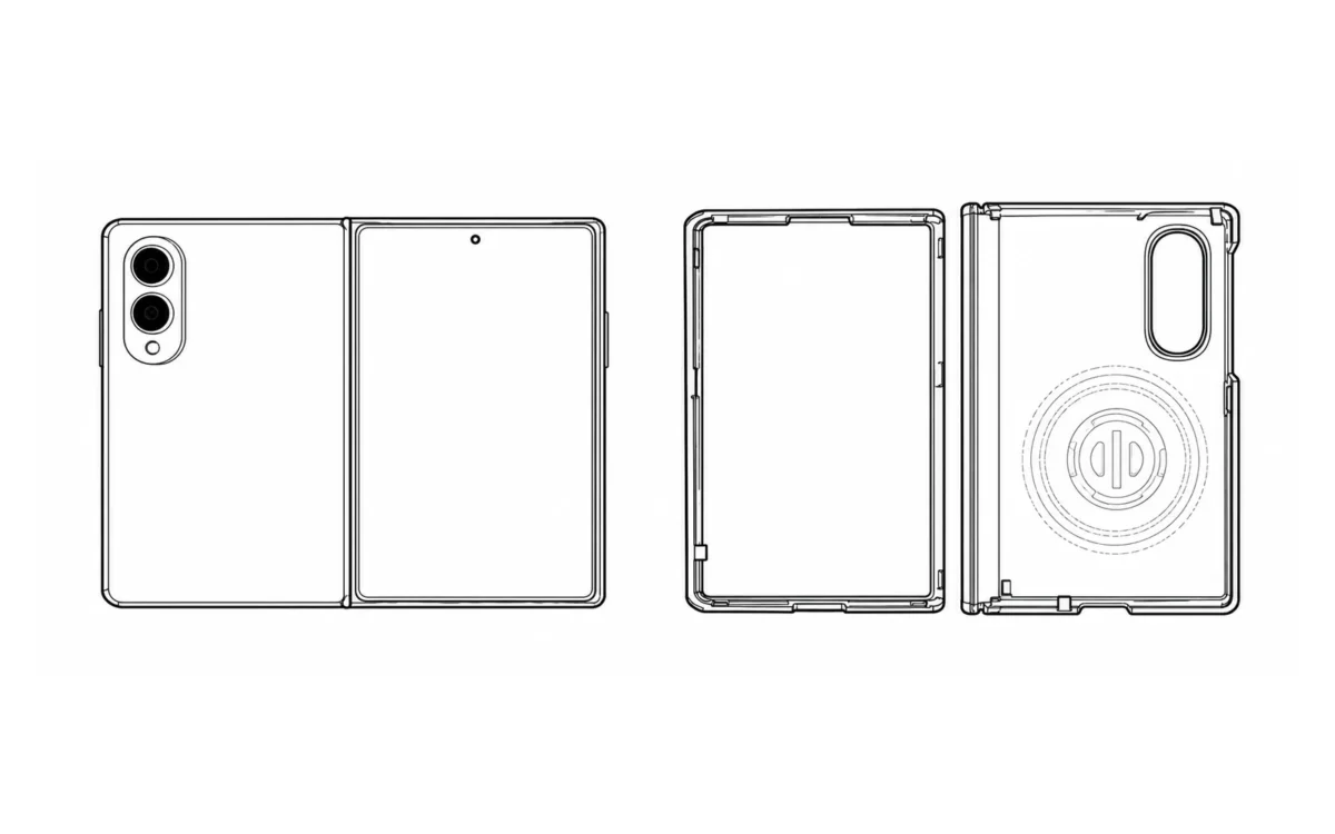 Les trois éléments : le Galaxy Z Fold 8, la façade avant et la coque arrière Spigen