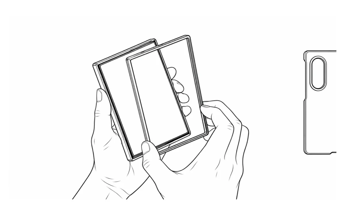 Pose de la façade avant de la coque sur l'écran extérieur du Galaxy Z Fold 8