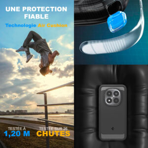 Coque Rugged Armor Spigen pour Xiaomi Redmi Note 15 Pro 5G noir mat — visuel 8