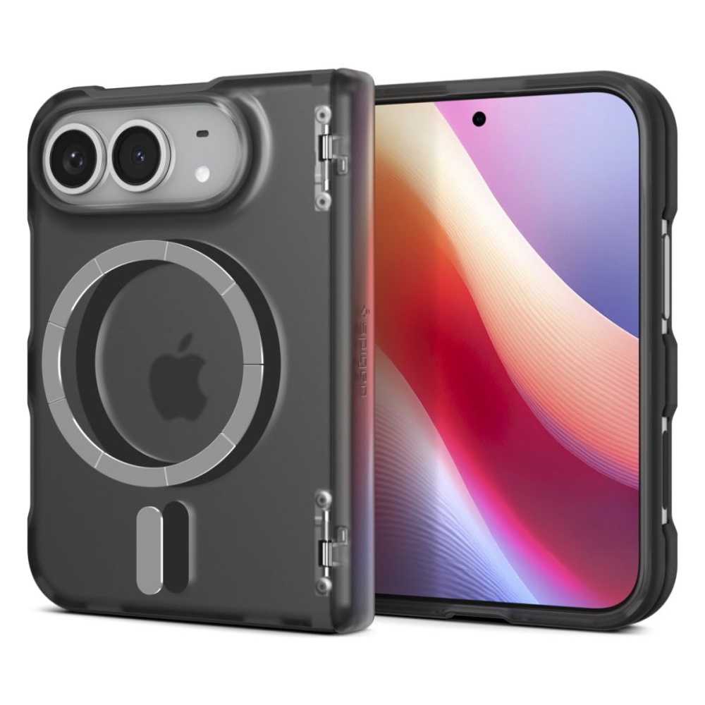 Coque iPhone Duo Spigen Ultra Hybrid Pro MagFit Noir givré — visuel 2