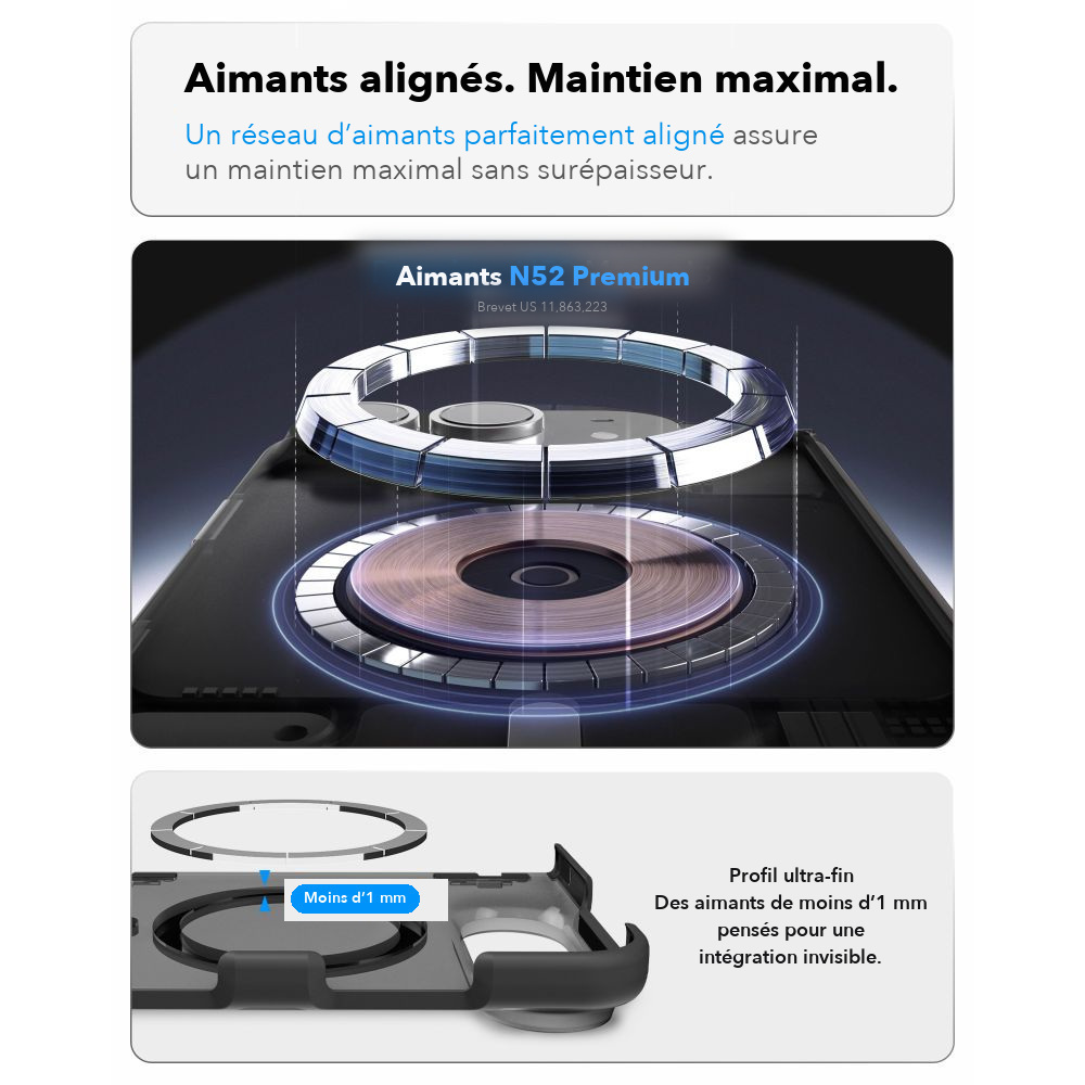 Coque iPhone Duo Spigen Ultra Hybrid Pro MagFit Noir givré — visuel 12