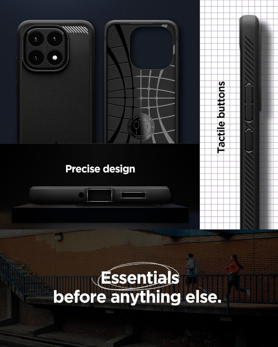 Coque Rugged Armor Spigen pour Xiaomi 15T noir mat — visuel 3
