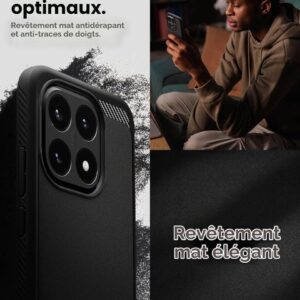 Coque Rugged Armor Spigen pour Xiaomi 15T noir mat — visuel 4