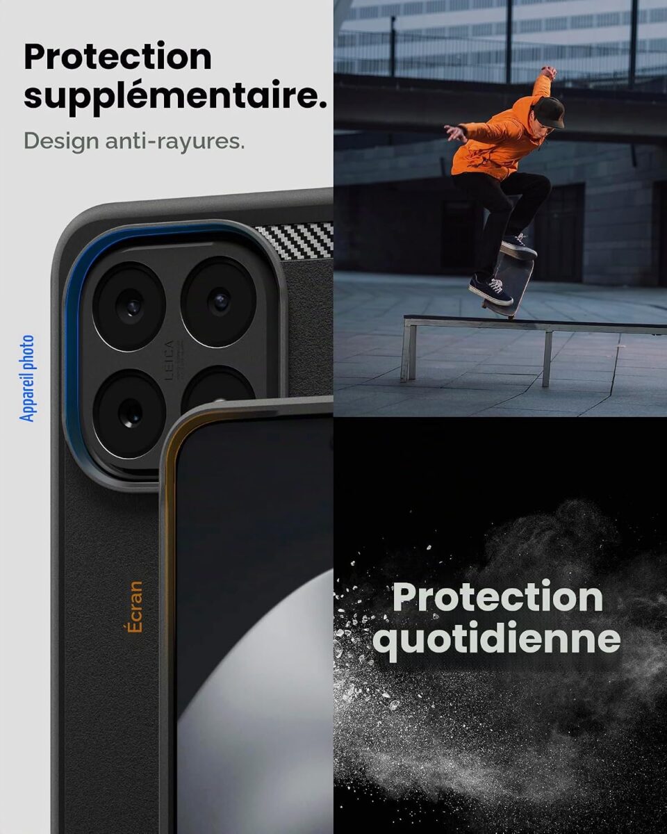 Coque Rugged Armor Spigen pour Xiaomi 15T noir mat — visuel 5