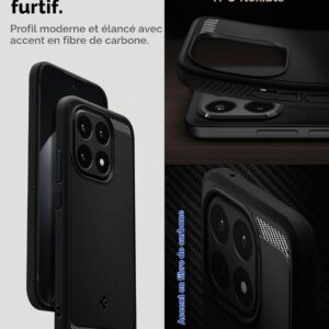 Coque Rugged Armor Spigen pour Xiaomi 15T noir mat — visuel 6
