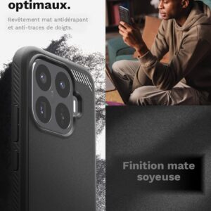 Coque Rugged Armor Spigen pour Xiaomi 17T noir mat — visuel 4