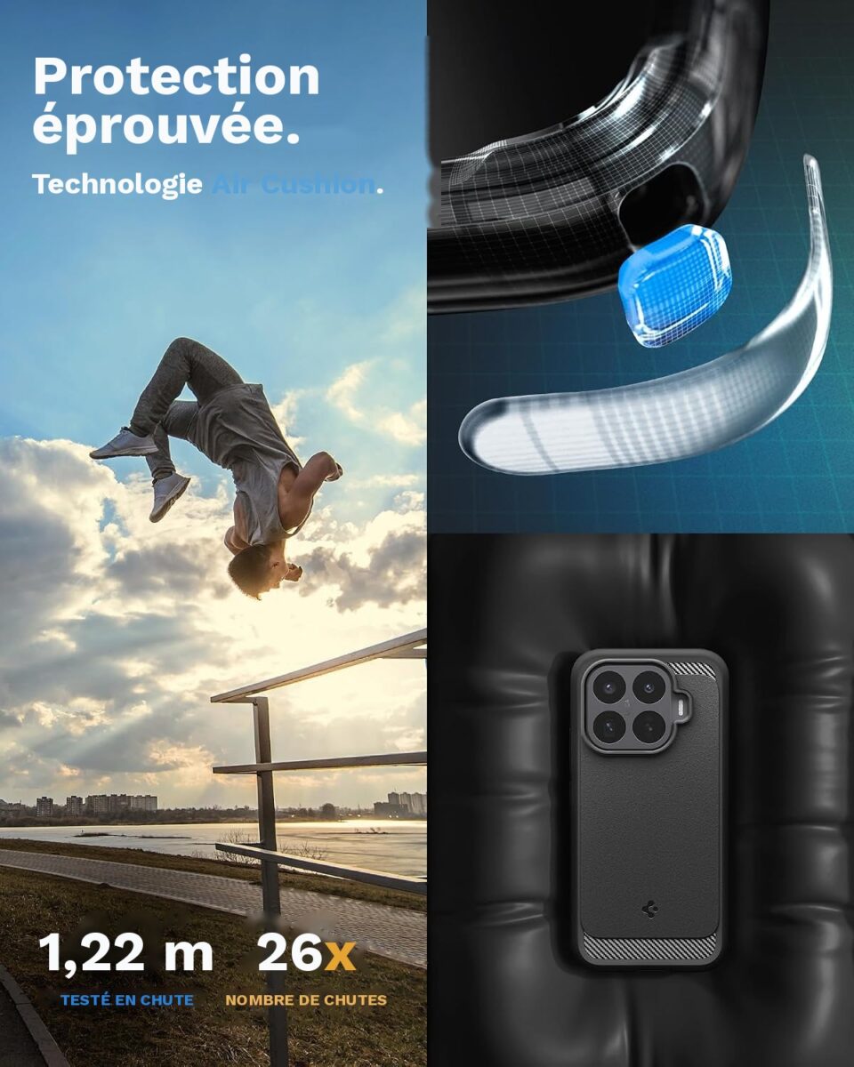 Coque Rugged Armor Spigen pour Xiaomi 17T noir mat — visuel 7