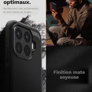 Coque Rugged Armor Spigen pour Xiaomi 17T Pro noir mat — visuel 5