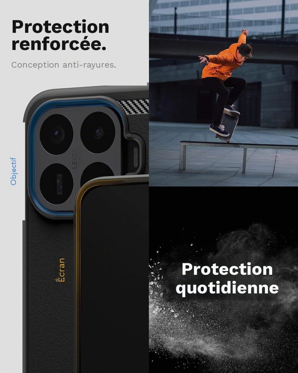 Coque Rugged Armor Spigen pour Xiaomi 17T Pro noir mat — visuel 6