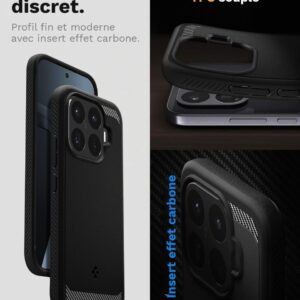 Coque Rugged Armor Spigen pour Xiaomi 17T Pro noir mat — visuel 7